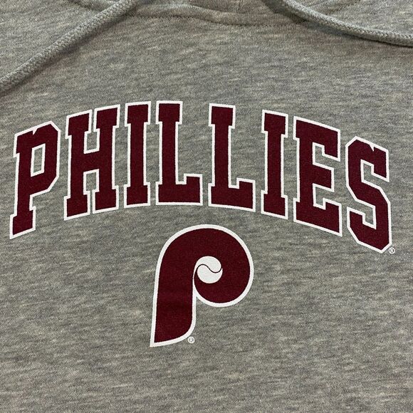 Philadelphia Phillies Retro Arch Logo New Era Hoodie Womens X-Large XL Gray MLB - Picture 3 of 16